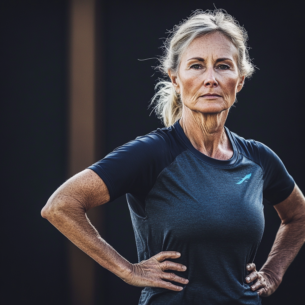 Age is no barrier to fitness. This woman in her 50s shows that dedication and hard work can lead to incredible results.