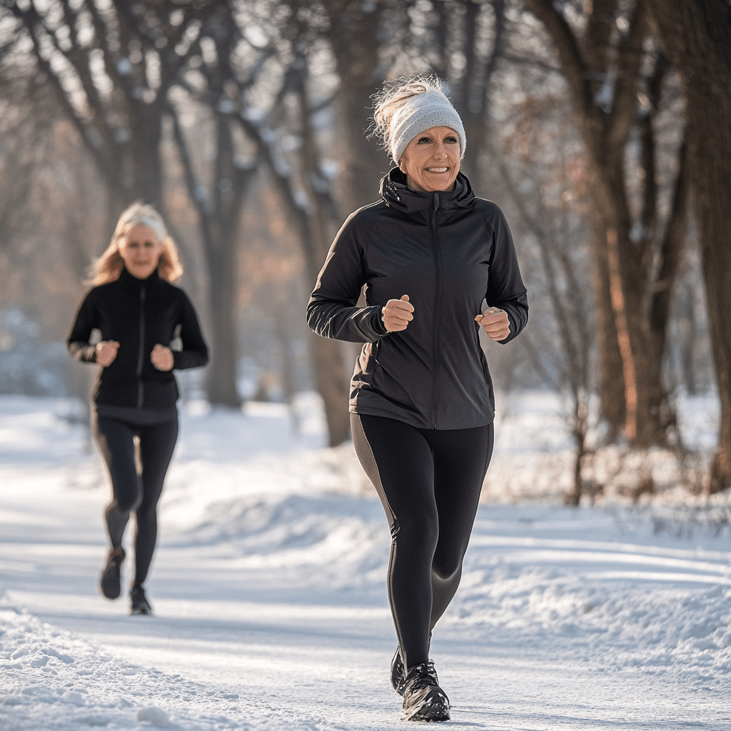 Ladies in their 50's on a park run