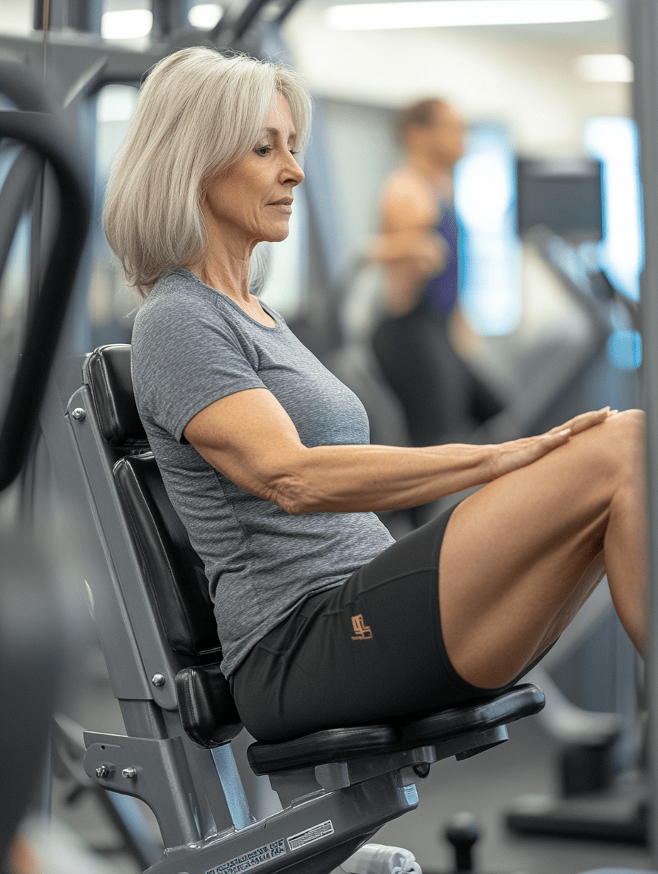 Older women working out at the gym