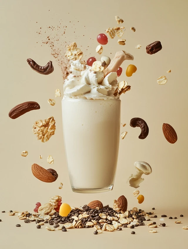 Vegetarian diet - A protein shake with nuts