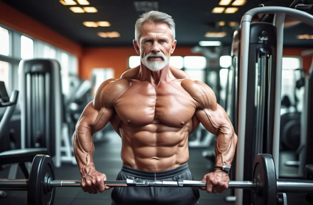 over 50's guy strength training